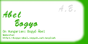 abel bogyo business card